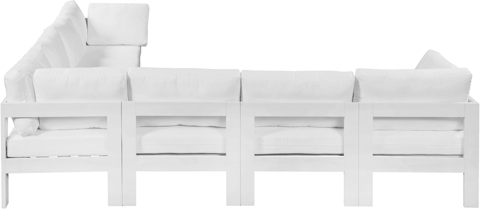 Nizuc - Outdoor Patio 7 Piece Modular Sectional With White Frame - Simple Home Plus