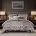 Prescott - 9 Piece King Oversized Duvet Style Comforter Set - Taupe - Simple Home Plus