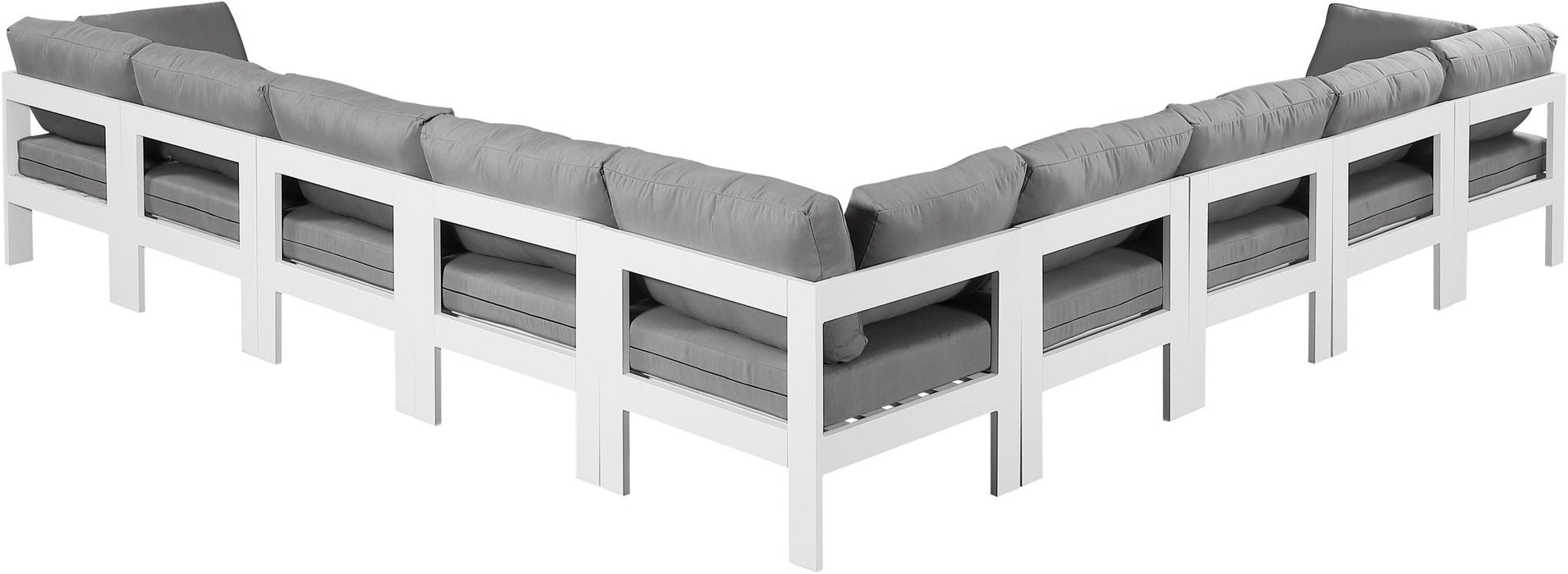 Nizuc - Outdoor Patio 9 Piece Modular Sectional With White Frame - Simple Home Plus