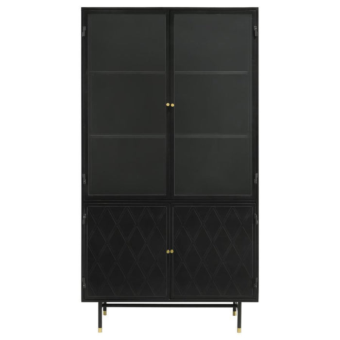 Santiago - 4 Door Metal Tall Storage Cabinet - Matte Black - Simple Home Plus
