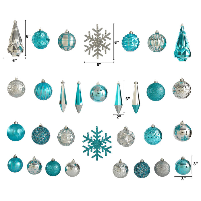 Holiday Shatterproof 52 Count Xmas Tree Ornament 80-150mm