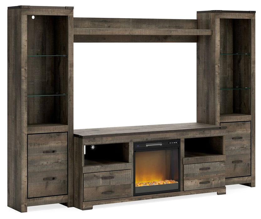 Trinell - 4-Piece Entertainment Center With TV Stand And Fireplace Insert - Simple Home Plus