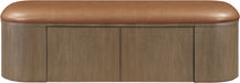 Velden - Upholstered Storage Bench With Stained Brown Base - Simple Home Plus
