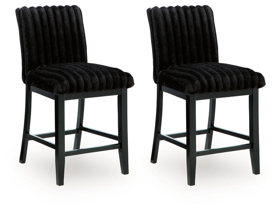 Mervannie - Upholstered Barstool (Set of 2) - Black - Simple Home Plus
