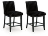 Mervannie - Upholstered Barstool (Set of 2) - Black - Simple Home Plus