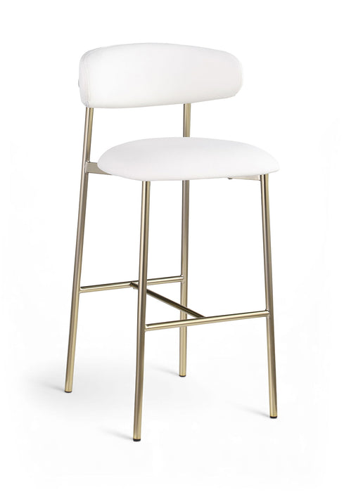 Lupita - Vegan Leather Upholstered Bar Stool With Brushed Gold Frame (Set of 2) - Simple Home Plus