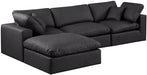 Comfy - 4 Piece Faux Leather Modular Sectional With Chaise - Simple Home Plus