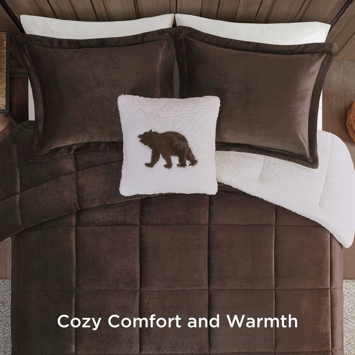 Alton - Down Alternative Comforter Set - Brown / Ivory - Simple Home Plus
