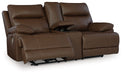 Vonryan - Tobacco - Power Reclining Loveseat With Console / Adj Headrest - Simple Home Plus