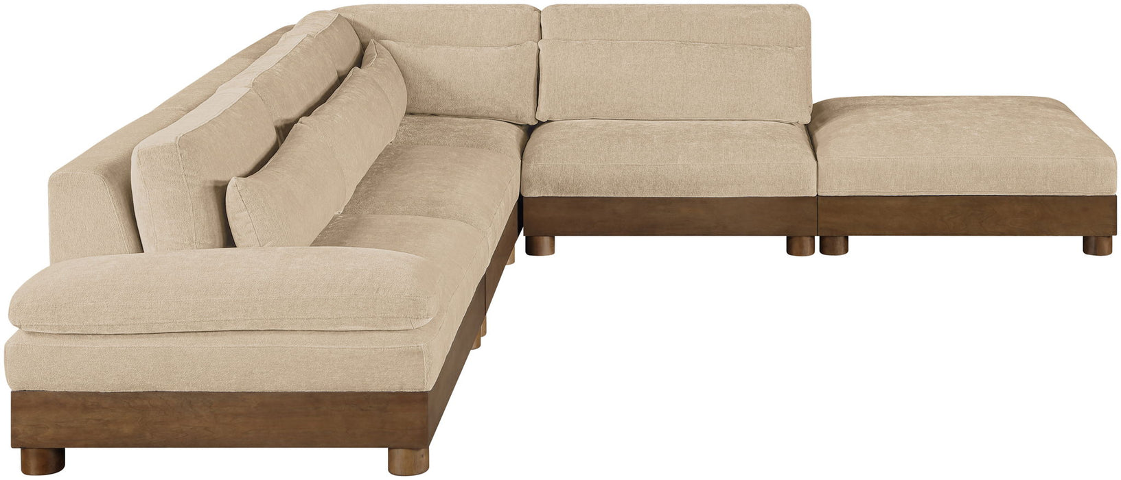 Turin - Chenille Fabric Upholstered Modular Sectional - Beige - Simple Home Plus