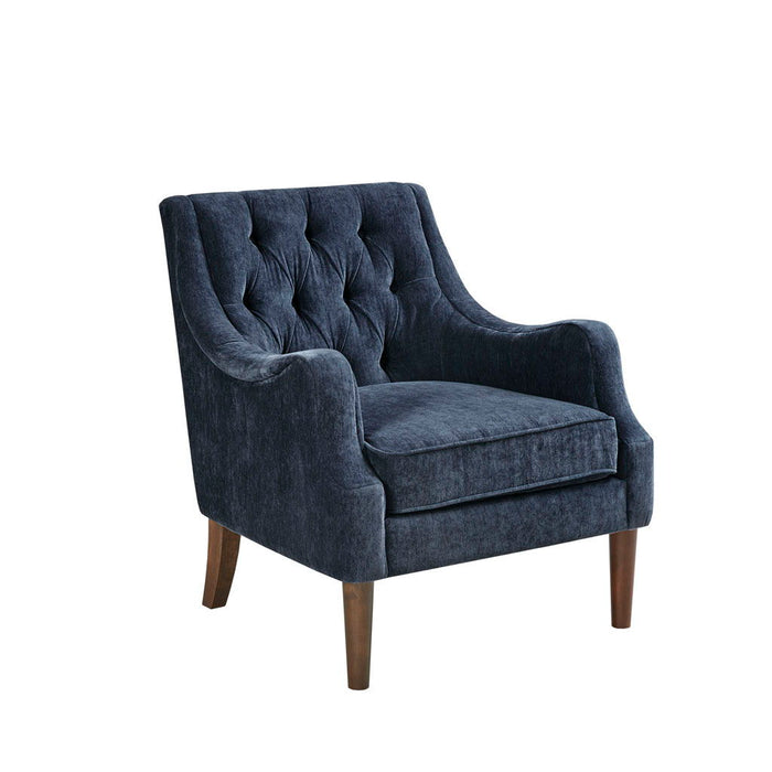 Qwen - Button Tufted Accent Chair - Navy