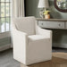 Charlotte - Slipcover Dining Arm Chair With Casters - Cream - Simple Home Plus