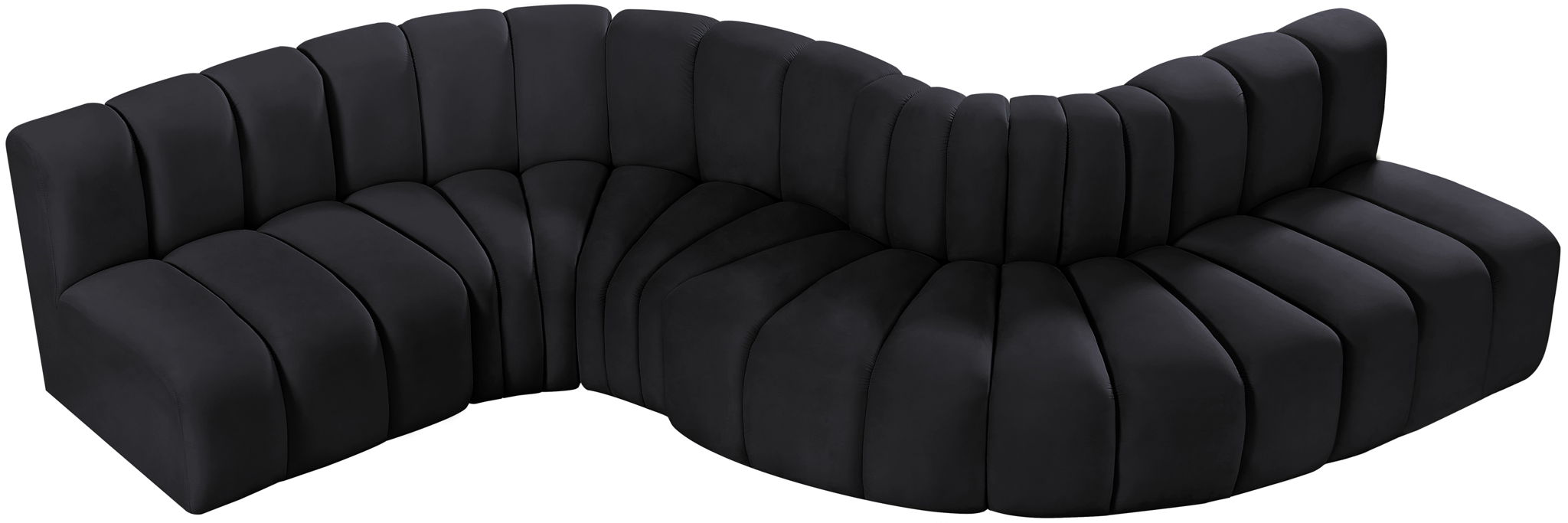 Arc - Velvet 6 Piece Curved Modular Sofa - Simple Home Plus