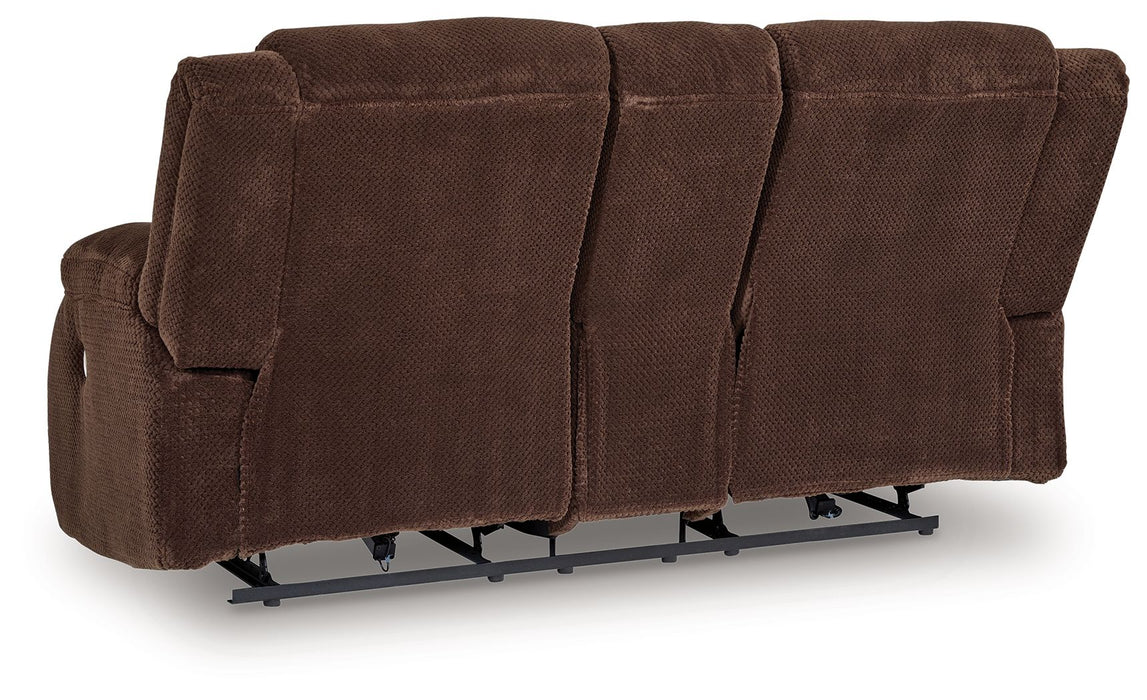 Free Wake - Chocolate - Double Relcining Power Loveseat With Console - Simple Home Plus