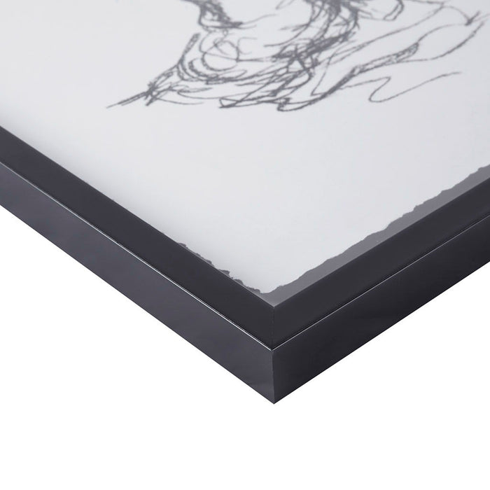 Feminine Figures - Deckle Edge Sketch Framed Wall Art (Set of 2) - Black / White - Simple Home Plus