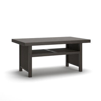 Mesa Valley - Rectangular Multi-Use Table With Umbrella Option - Dark Brown - Simple Home Plus