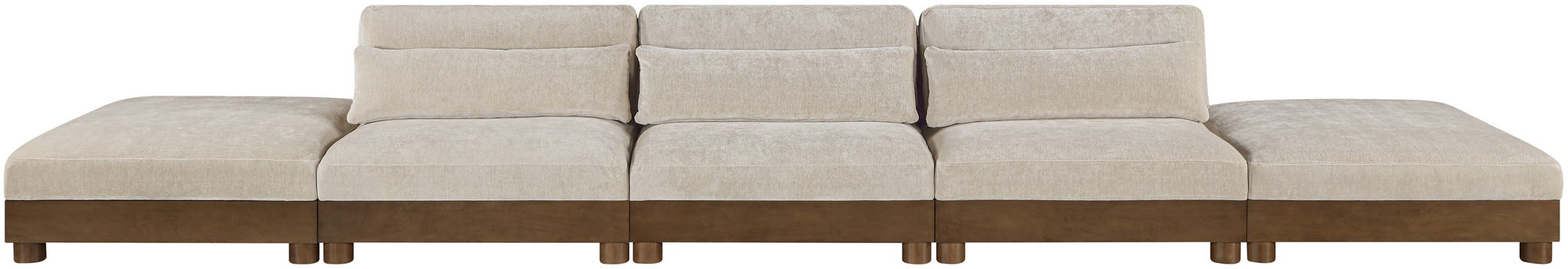 Turin - Chenille Fabric Upholstered Modular Sectional - Taupe - Simple Home Plus