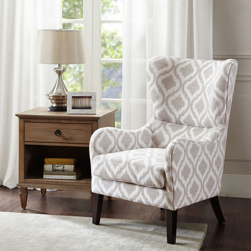 Arianna - Swoop Wing Chair - Gray / White - Simple Home Plus