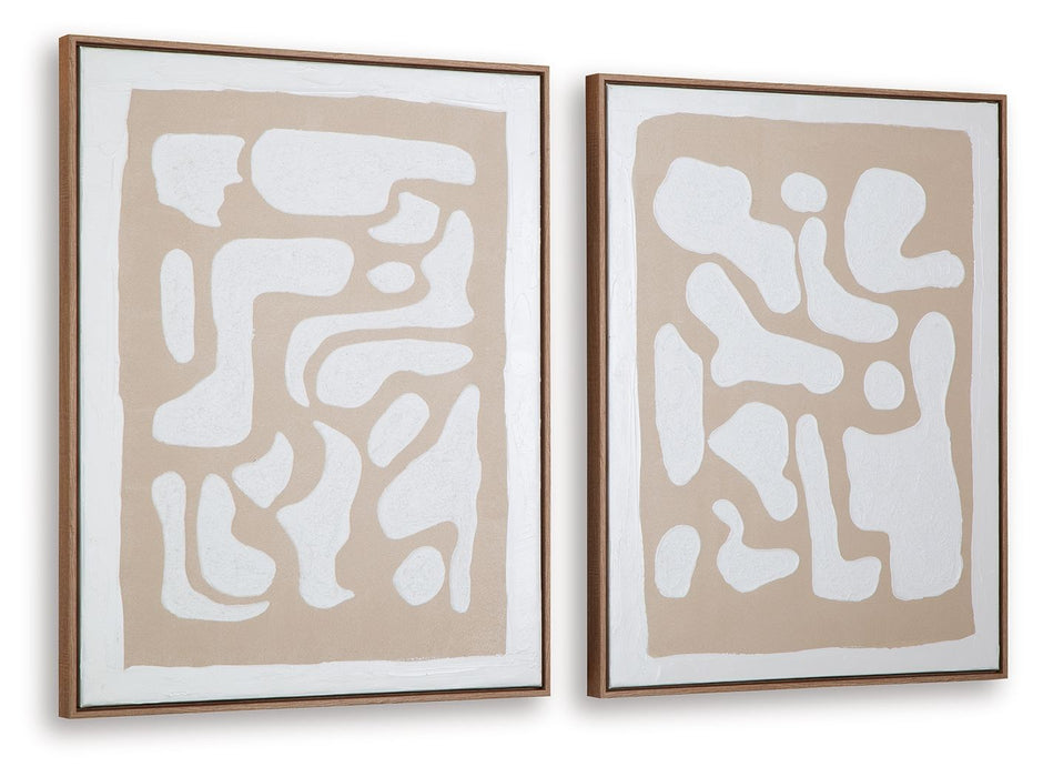 Waldett - Beige / White - Wall Art Set (Set of 2) - Simple Home Plus