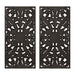 Botanical Panel - Carved Wall Decor (Set of 2) - Antique Blue - Simple Home Plus