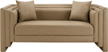 Everett - Vegan Leather 67" Upholstered Loveseat - Tan - Simple Home Plus