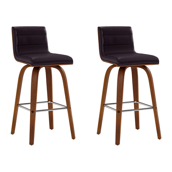 Vienna - 26" Swivel Counter Stool - Walnut Wood - Simple Home Plus