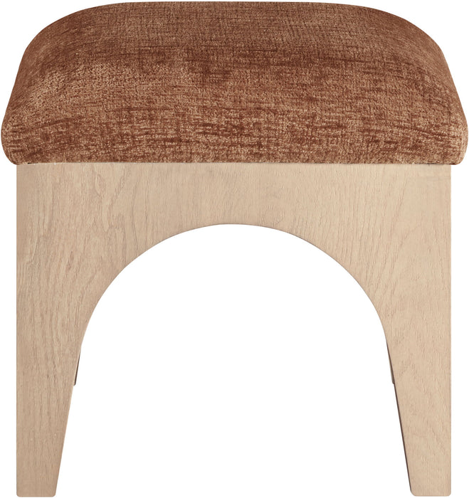 Lawson - Chenille Fabric Ottoman - Natural Base - Simple Home Plus