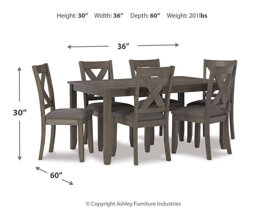 Caitbrook - Gray - RECT DRM Table Set (Set of 7) - Simple Home Plus