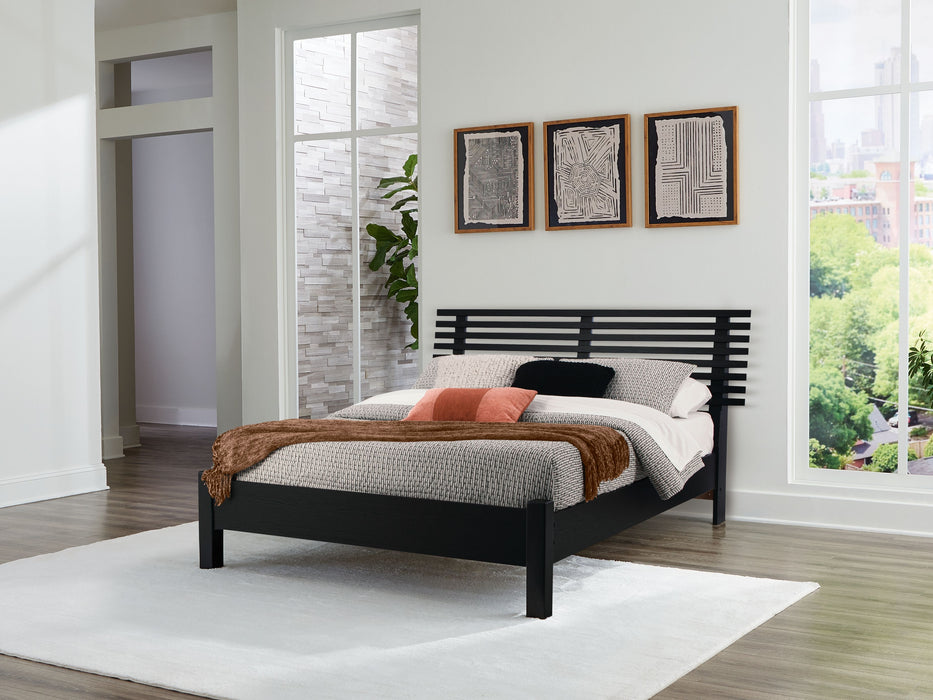 Danziar - Slat Panel Bed With Low Footboard - Simple Home Plus