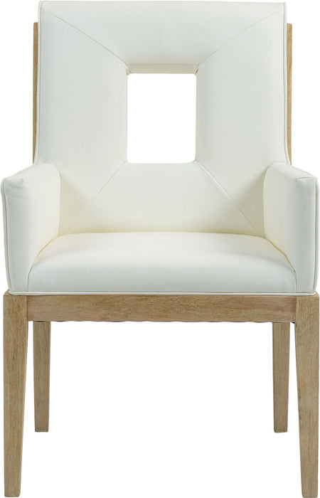 Gwendolyn - Faux Leather Dining Arm Chair With Natural Frame - Simple Home Plus