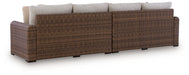 Dolan Creek - RAF/LAF Loveseat With Cushion (Set of 2) - Beige / Brown - Simple Home Plus