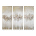Luminous - Hand Painted Heavy Textured Glitz Canvas (Set of 3) - Taupe - Simple Home Plus