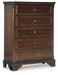Trellington - Brown - Five Drawer Chest - Simple Home Plus