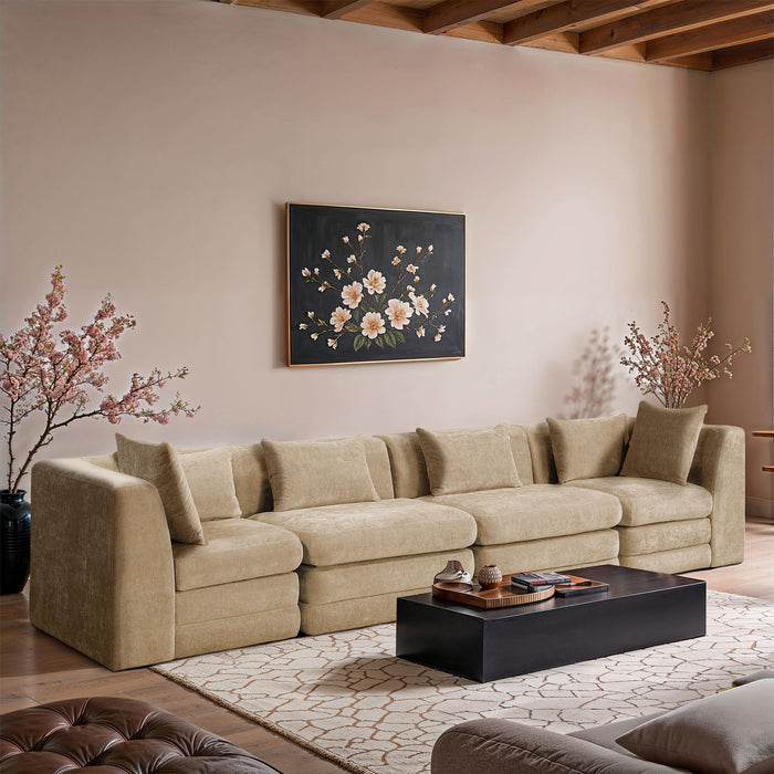 Stellar - 4 Piece Upholstered Modular Sectional - Simple Home Plus
