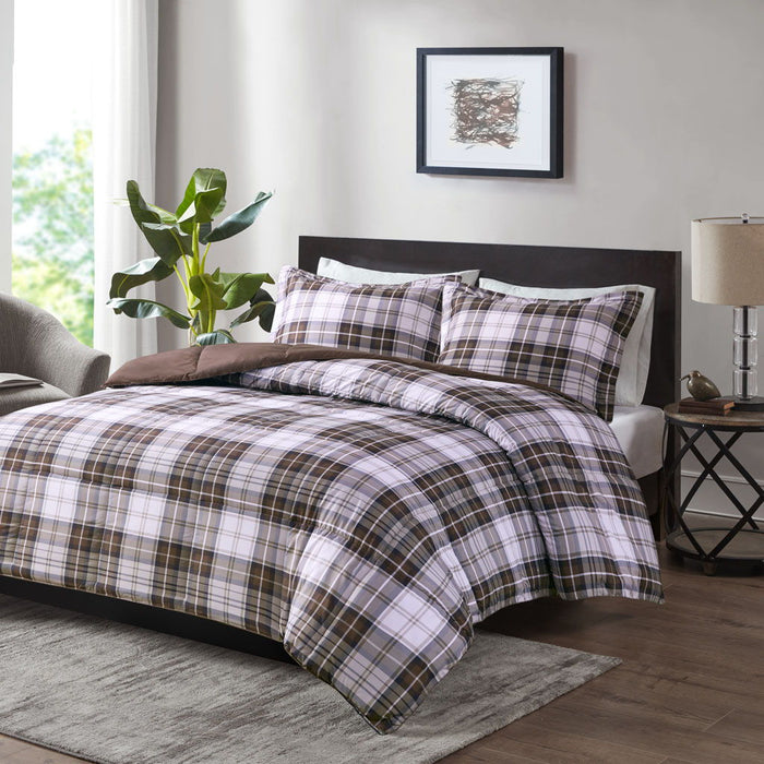 Parkston - King 3M Scotchgard Down Alternative All Season Comforter Set - Brown - Simple Home Plus