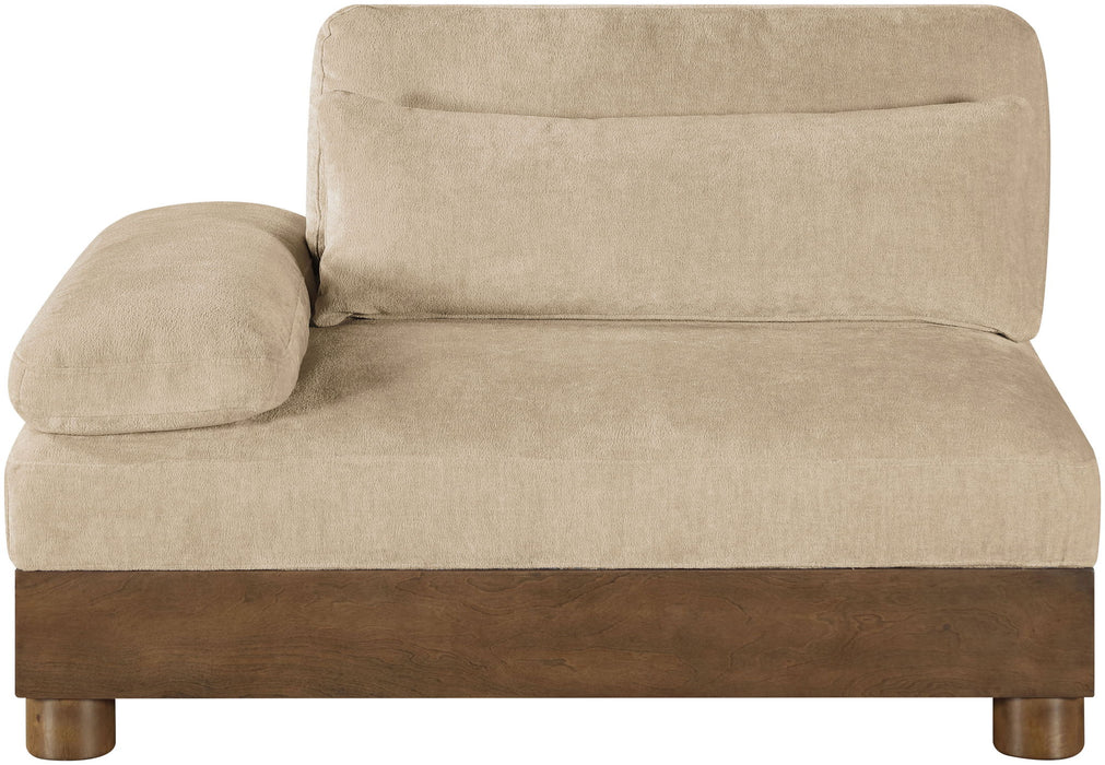 Turin - Chenille Fabric Upholstered Modular Arm Chair - Walnut Base - Simple Home Plus