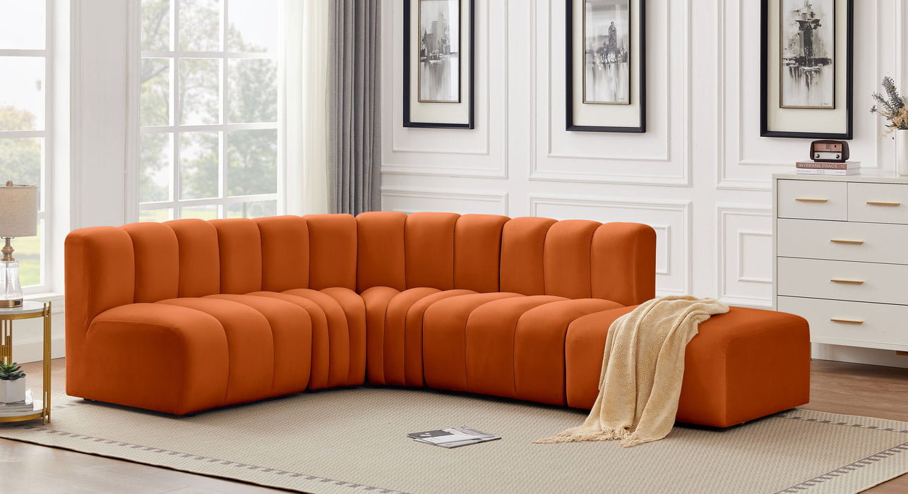 Arc - Velvet 5 Piece Corner Modular Sofa - Simple Home Plus