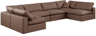 Comfy - 6 Piece Faux Leather Modular Armless Sectional - Simple Home Plus