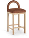 Conrad - Velvet Counter Stool With Natural Legs - Simple Home Plus