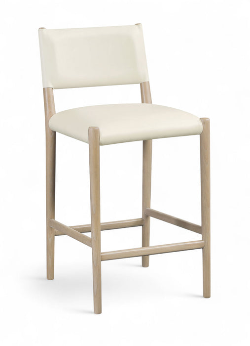 Andie - Vegan Leather Upholstered Counter Stool - Natural Base - Simple Home Plus