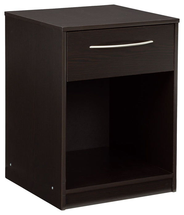 Finch - Black - One Drawer Night Stand - Simple Home Plus