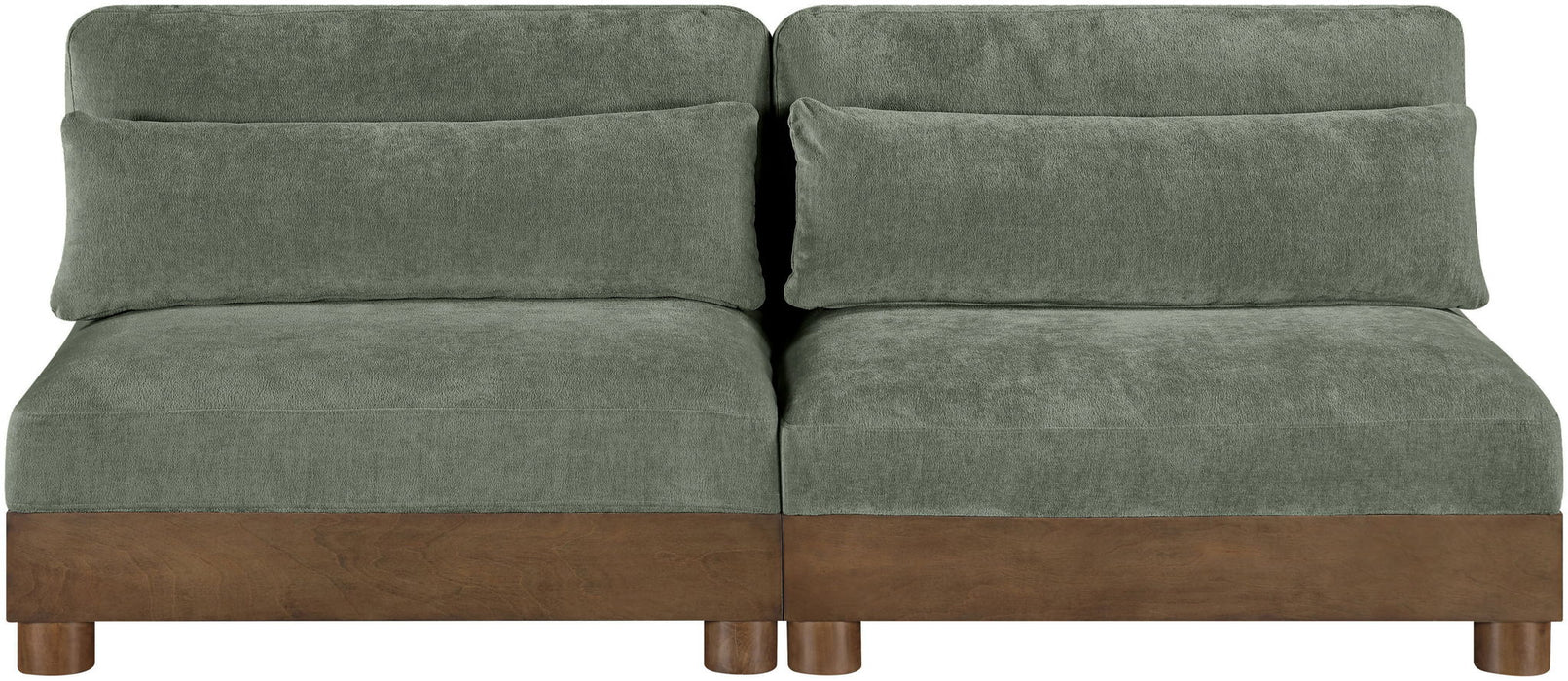 Turin - Chenille Fabric Upholstered Modular Sectional - Green - Simple Home Plus