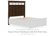 Taffenbrook - Queen Panel Headboard With Roll Slats - Medium Brown - Simple Home Plus