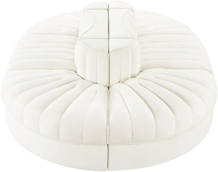 Rummi - Oval Velvet Performance Fabric Upholstered 6 Piece Modular Sectional - Simple Home Plus