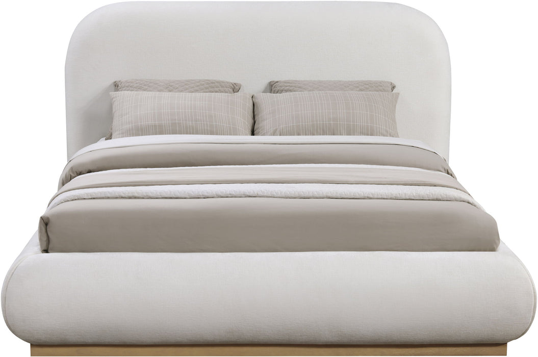 Vaughn - Chenille Bed With Natural Base - Simple Home Plus