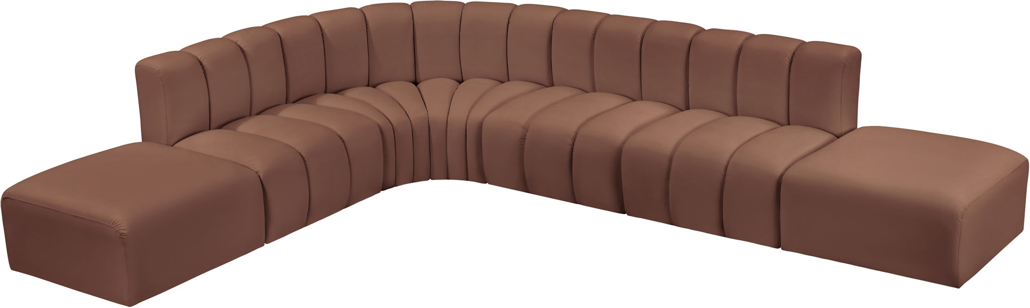 Arc - Faux Leather 7 Piece Corner Modular Sofa - Simple Home Plus