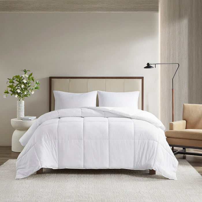 Winfield - 300 Thread Count Percale Luxury Down Alternative Twin Comforter - White - Simple Home Plus