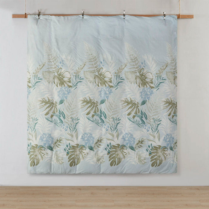 Kiawah Island - 5 Piece Cotton Duvet Cover Set With Throw Pillow - Light Blue - Simple Home Plus