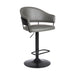 Brody - Adjustable Height Swivel Metal Base Bar Stool - Gray / Black - Simple Home Plus