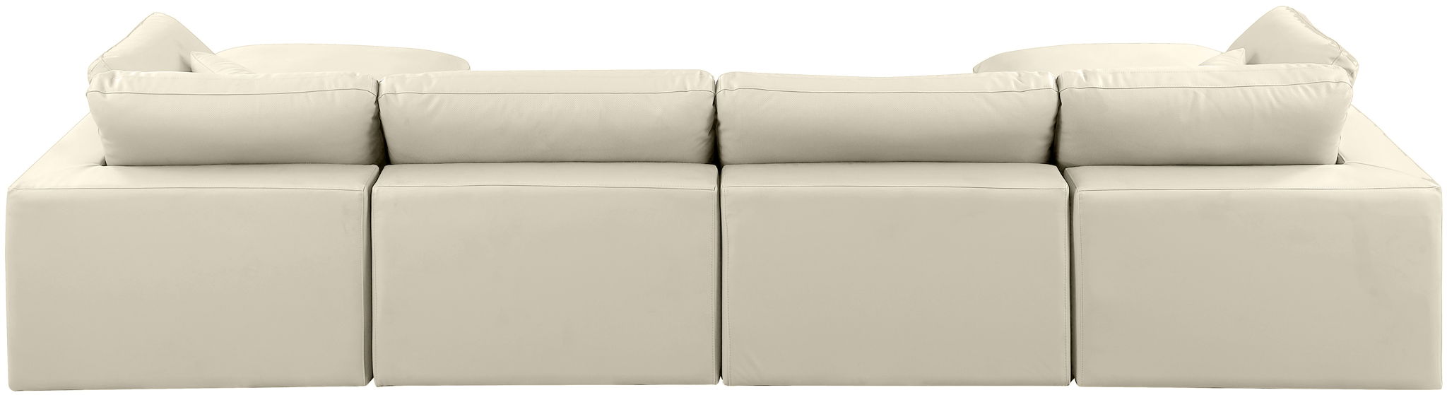 Comfy - 6 Piece Faux Leather Modular Double Chaise Sectional - Simple Home Plus
